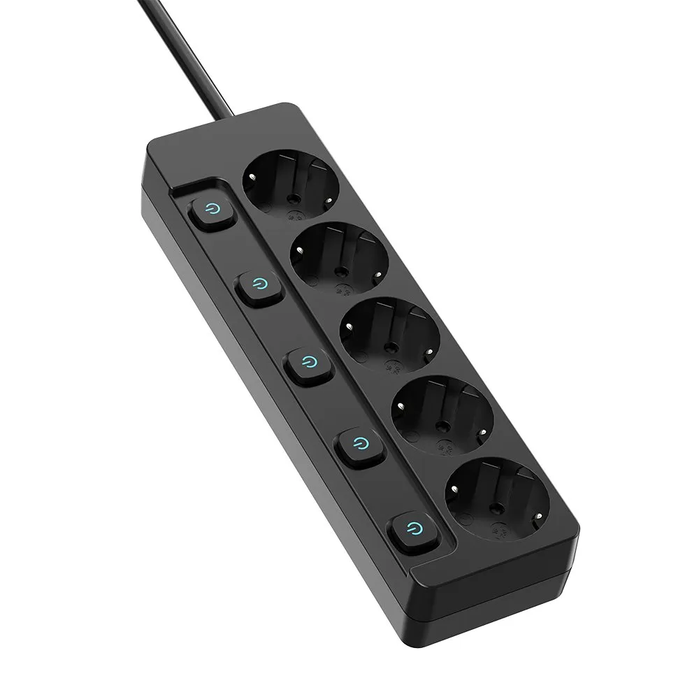 Фільтр живлення СolorWay (CW-PSEA52SBK) 5 розеток, 2м, Black - мініатюра 2