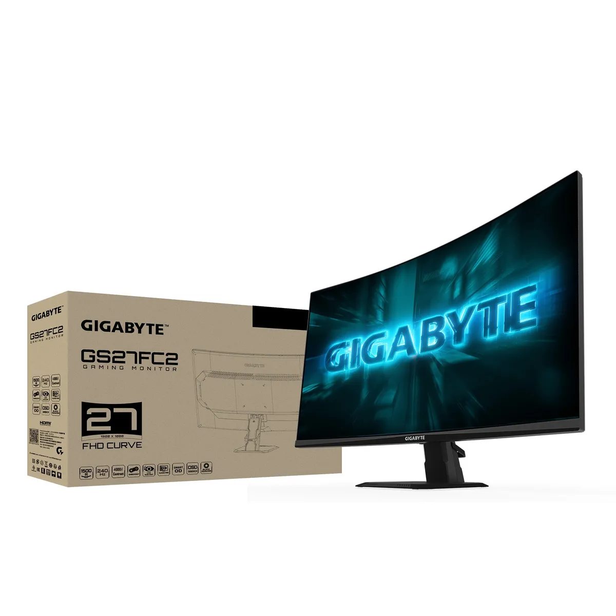 Монітор Gigabyte 27" GS27FC2 VA Black Curved 240Hz - мініатюра 2