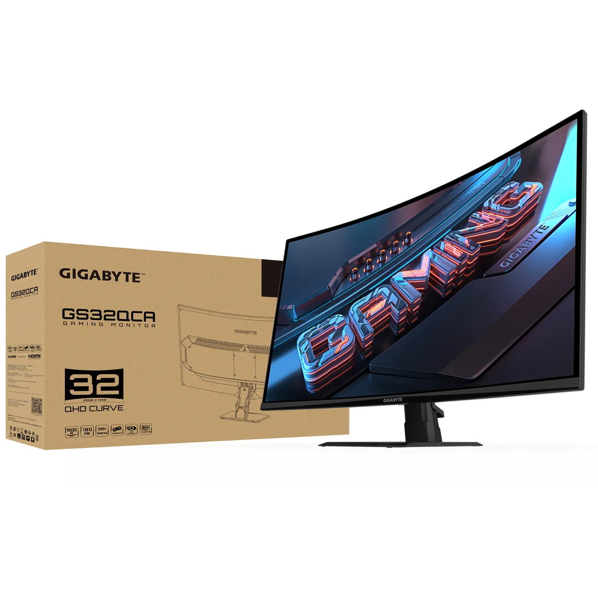 Монітор Gigabyte 31.5" GS32QCA VA Black Curved 180Hz - мініатюра 2
