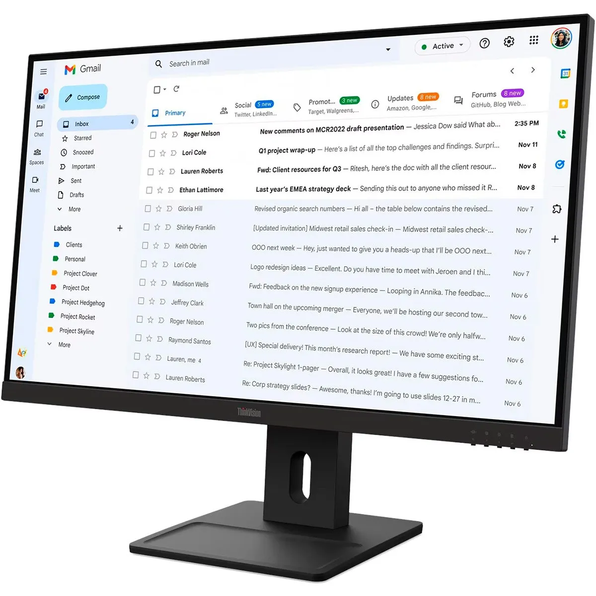 Монітор Lenovo 27" ThinkVision E27-40 (64BCMAT4EU) IPS Black 100Hz - мініатюра 7
