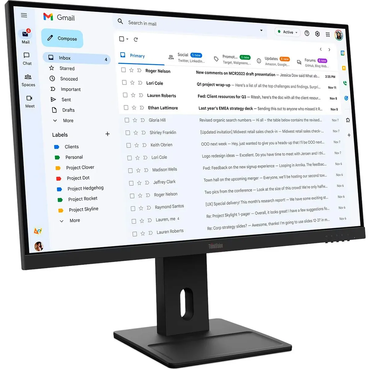 Монітор Lenovo 27" ThinkVision E27-40 (64BCMAT4EU) IPS Black 100Hz - мініатюра 8