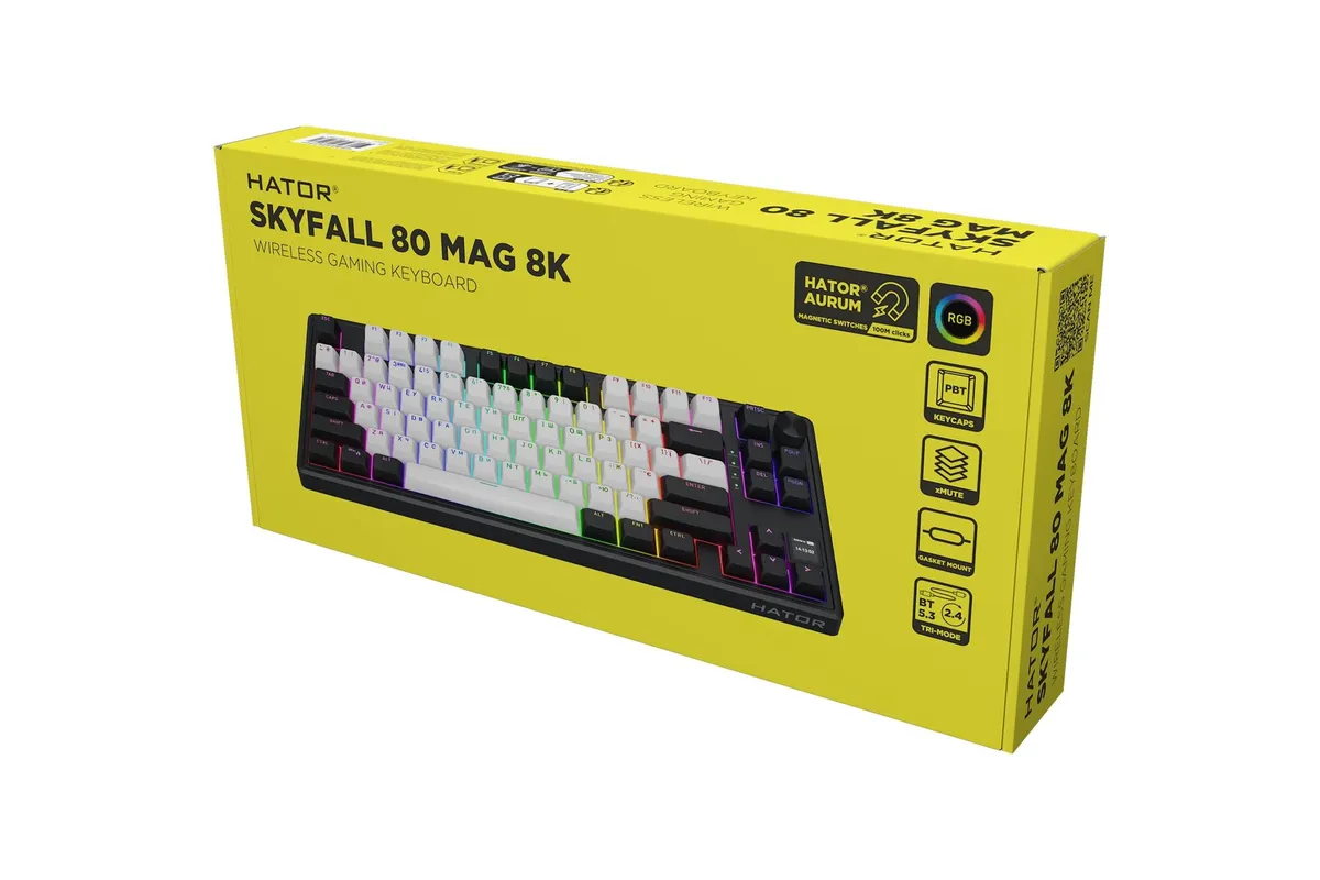 Клавіатура бездротова Hator Skyfall 80 MAG Ultima 8K Wireless White-Black (HTK3880UA) - мініатюра 6