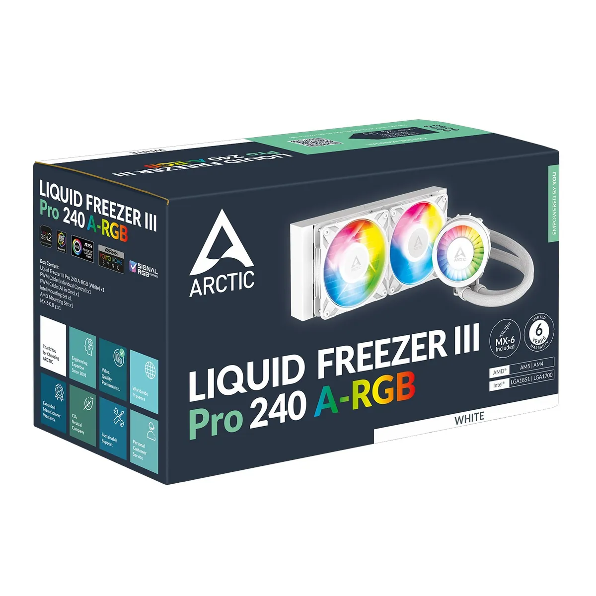 Система водяного охолодження Arctic Liquid Freezer III Pro 240 A-RGB White (ACFRE00186A) - мініатюра 4
