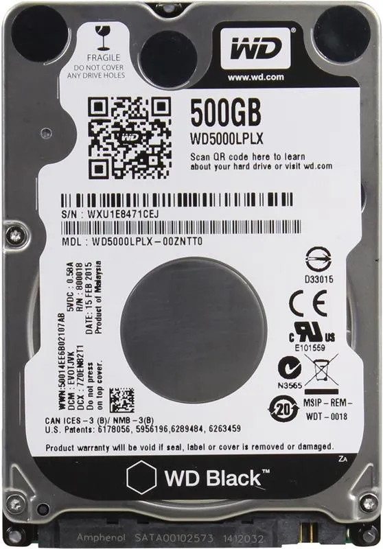 Накопичувач HDD 2.5" SATA 500GB WD Black 7200rpm 32MB (WD5000LPLX) - зображення 1