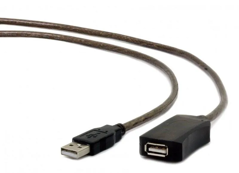 Кабель Cablexpert USB - USB V 2.0 (F/M), активний подовжувач, 5 м, чорний (UAE-01-5M) - мініатюра 2