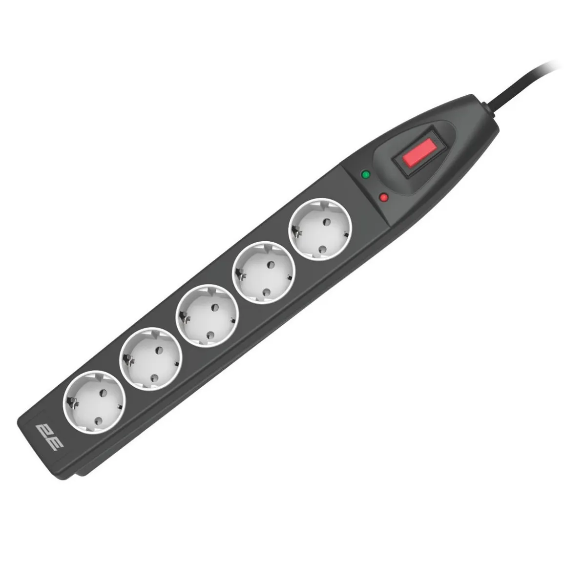 Мережевий фільтр 2E 5хSchuko, 10 м, чорний (2E-SP515M10BK) - зображення 1