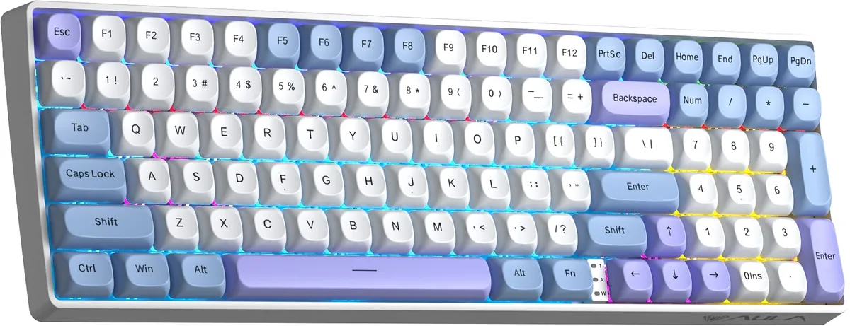 Клавіатура бездротова Aula S100pro Red Switch White/Blue (6948391205762) - мініатюра 3