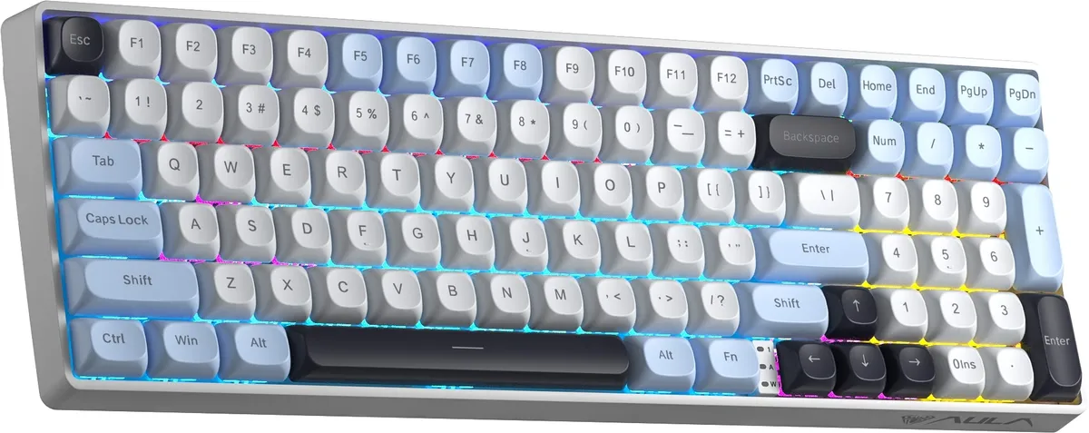 Клавіатура бездротова Aula S100pro Brown Switch White/Black (6948391205755) - мініатюра 3