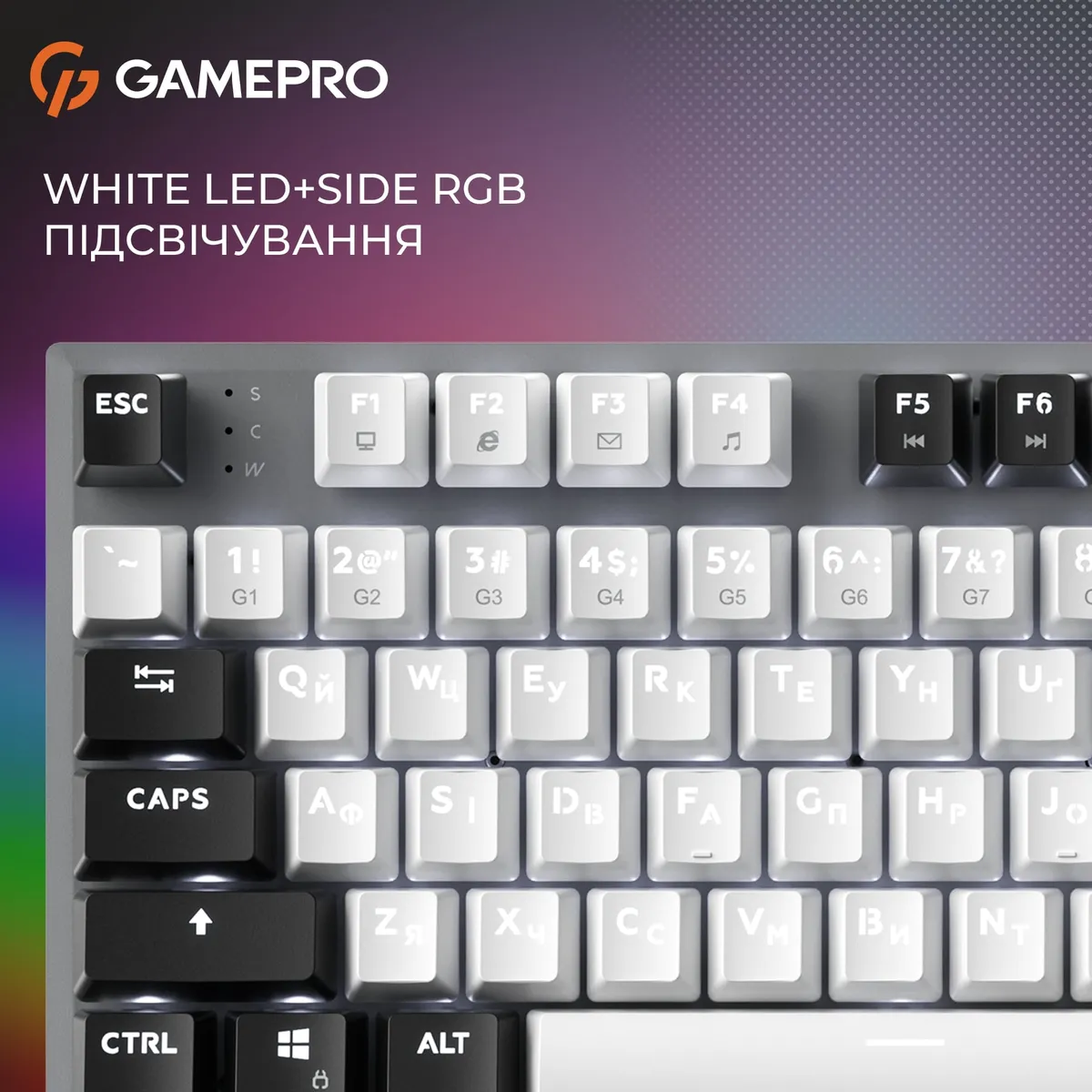 Клавіатура GamePro Genesis Joker MK124G Outemu Red Swithes USB Gray - мініатюра 17