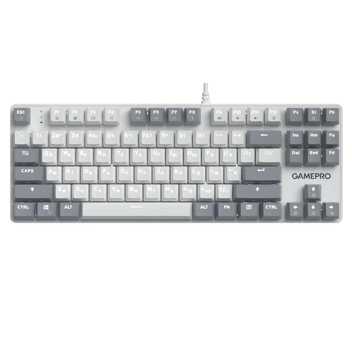 Клавіатура GamePro Genesis Metallic MK110W Outemu Red Swithes USB White - зображення 1