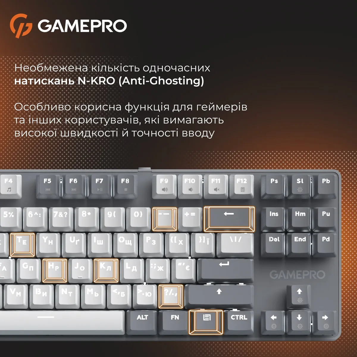 Клавіатура GamePro Genesis Metallic MK110G Outemu Red Swithes USB Gray - мініатюра 16