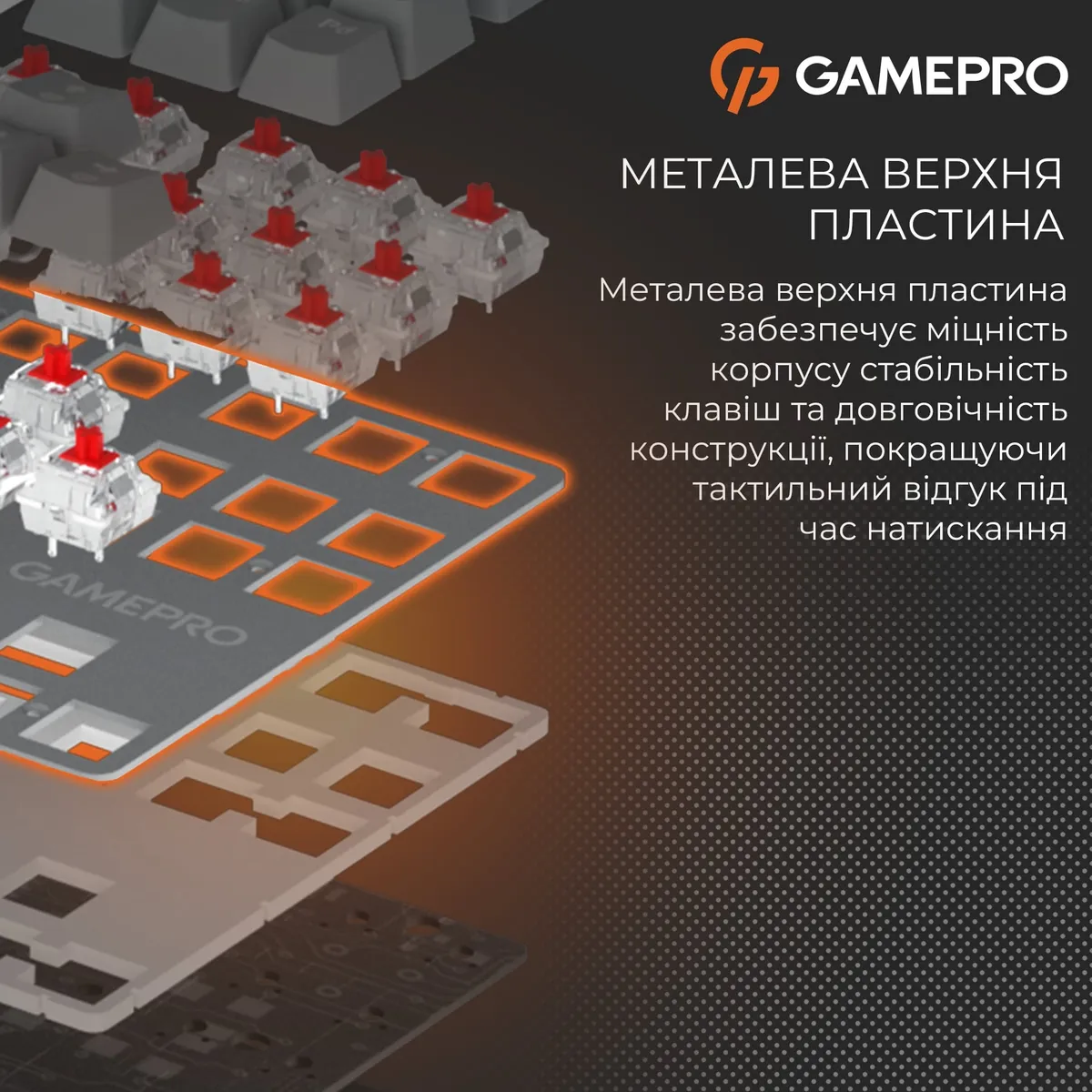 Клавіатура GamePro Genesis Metallic MK110G Outemu Red Swithes USB Gray - мініатюра 9