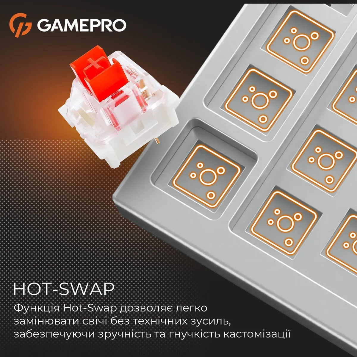 Клавіатура GamePro Genesis Metallic MK144G Outemu Red Swithes USB Gray - мініатюра 12