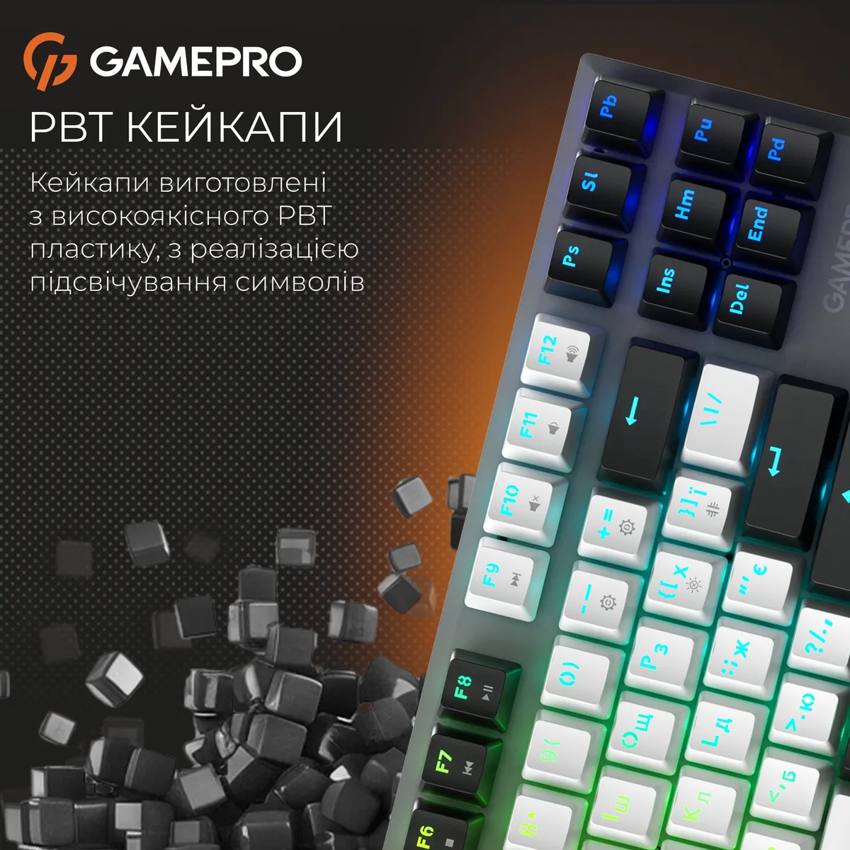 Клавіатура бездротова GamePro Genesis Joker Pro MK124G Pro Gray - мініатюра 12