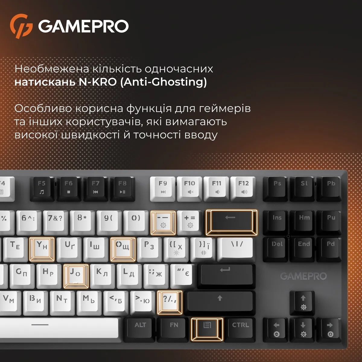 Клавіатура бездротова GamePro Genesis Joker Pro MK124G Pro Gray - мініатюра 17