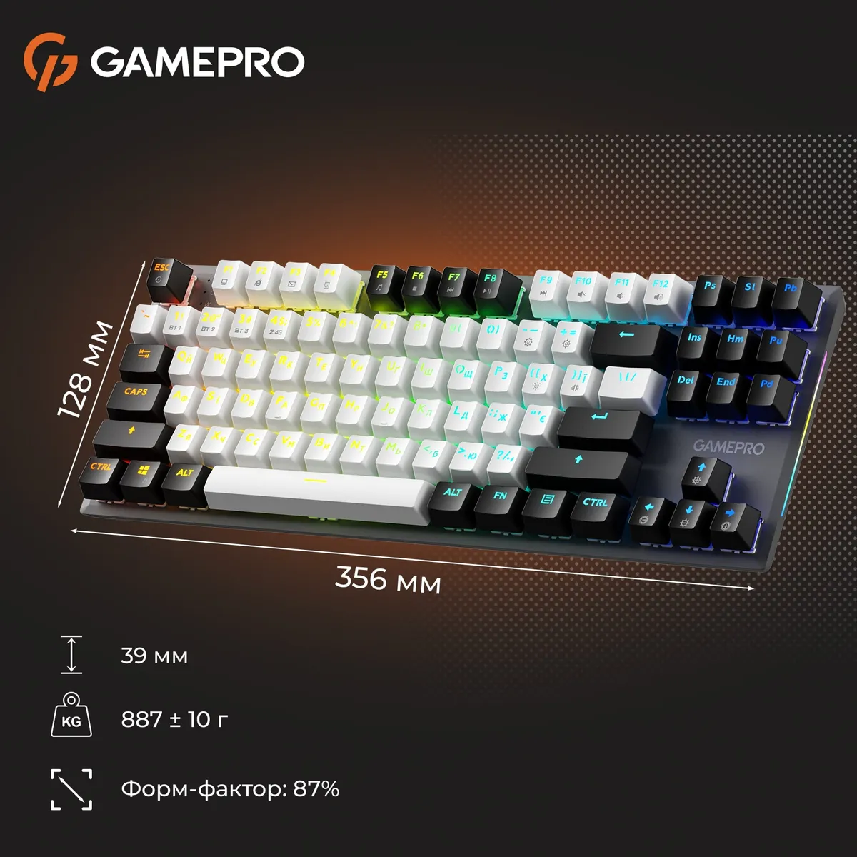 Клавіатура бездротова GamePro Genesis Joker Pro MK124G Pro Gray - мініатюра 19