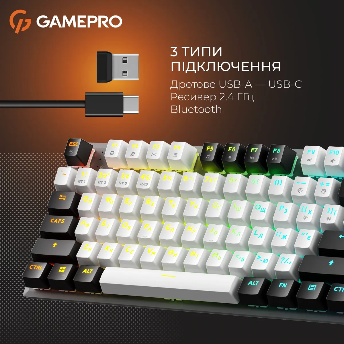 Клавіатура бездротова GamePro Genesis Joker Pro MK124G Pro Gray - мініатюра 7