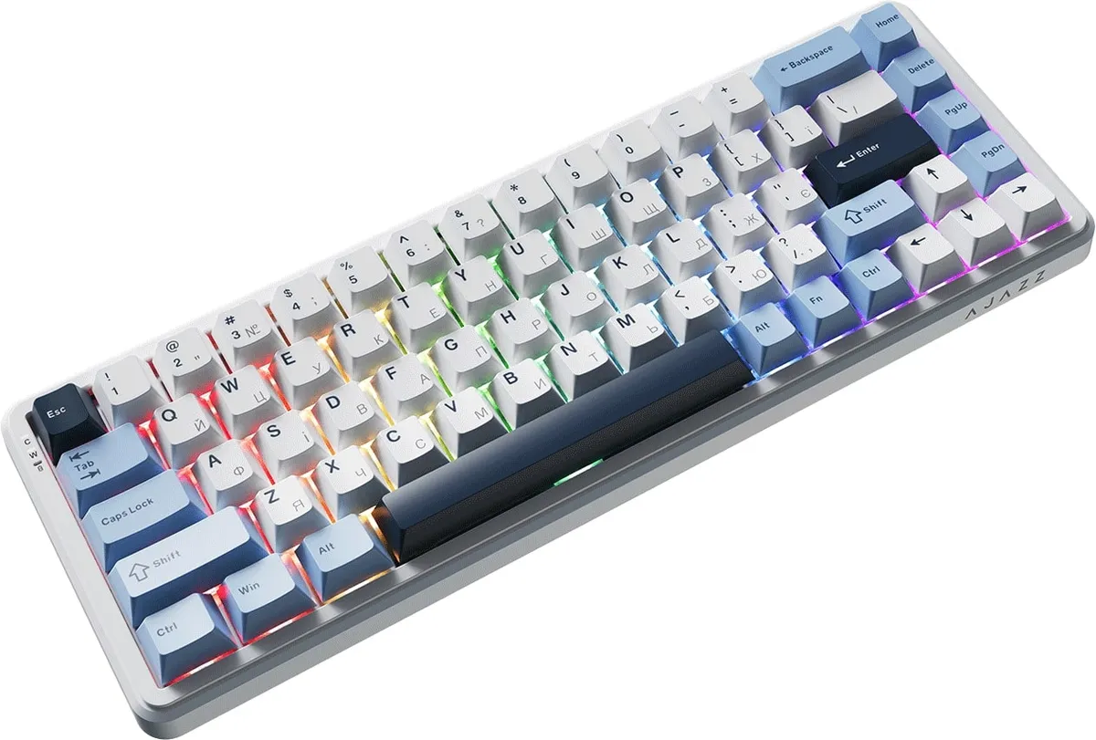 Клавіатура Ajazz AK680 MAX Magnetic Switch RGB USB White (AK680-M-BWD-AW) - мініатюра 2