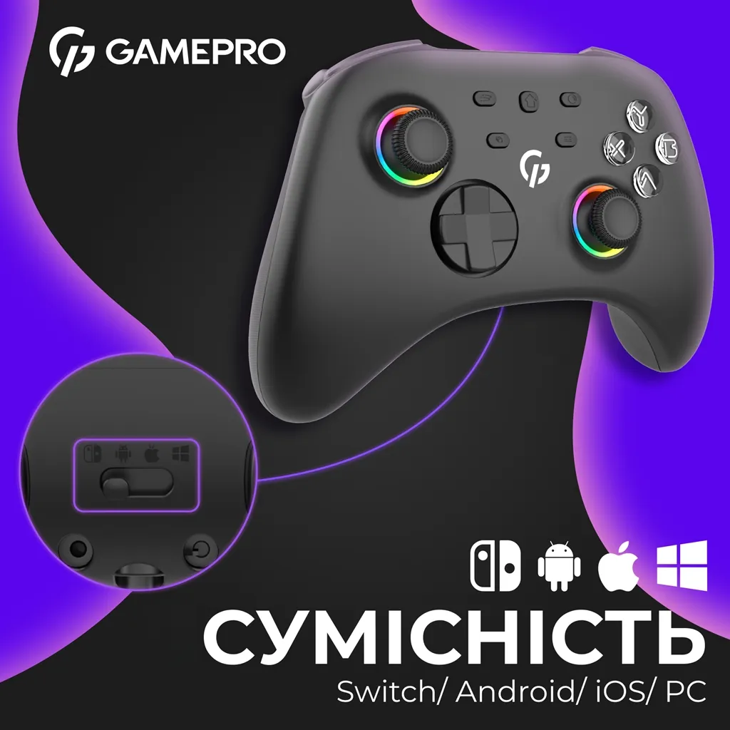 Геймпад GamePro із зарядною станцією GPX13BDOC Black - мініатюра 20
