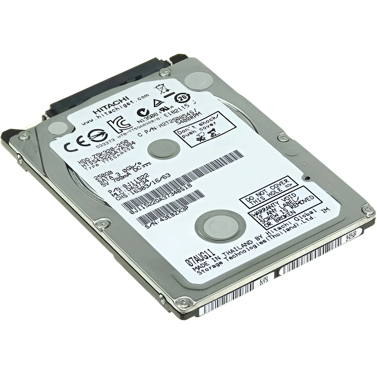 Накопичувач HDD 2.5" SATA 250Gb Hitachi, 8Mb, 5400 rpm (HTS543225A7A384) гар 12 мес - зображення 1