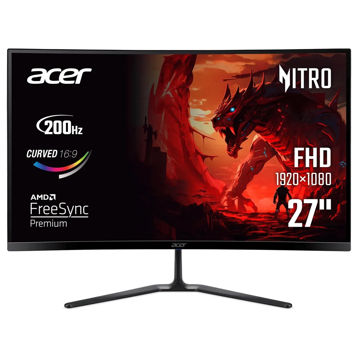 Монітор Acer 27" Nitro ED270X0biip (UM.HE0EE.001) IPS Black 200Hz Curved - зображення 1
