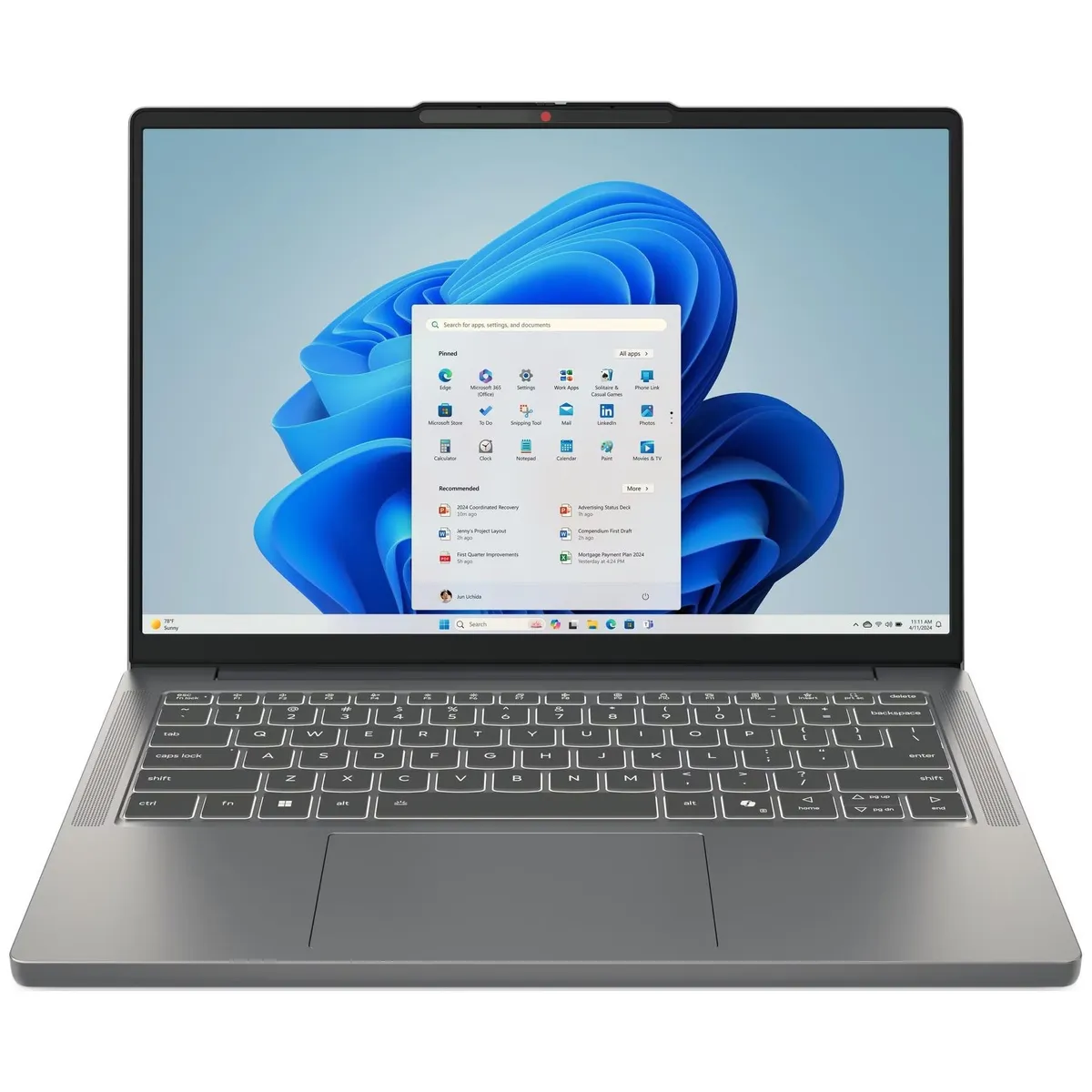 Ноутбук Lenovo IdeaPad Slim 3 14IRH10 (83K000CRRA) Arctic Grey - мініатюра 7