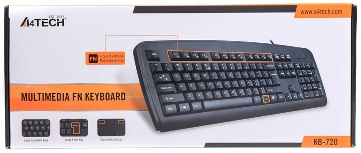 Клавіатура A4Tech KB-720 Black - мініатюра 3
