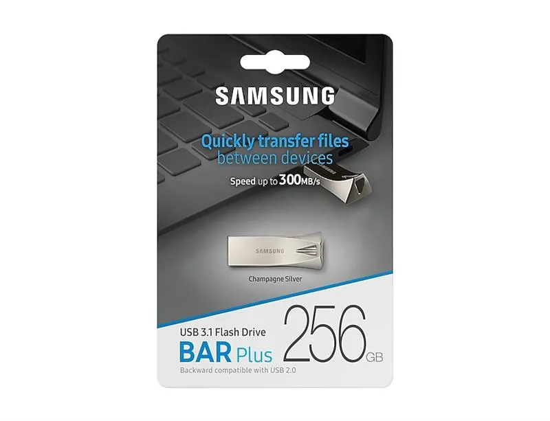 Флеш-накопичувач USB3.1 256GB Samsung Bar Plus Champagne Silver (MUF-256BE3/APC) - мініатюра 6
