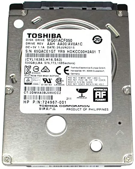 Накопичувач HDD 2.5" SATA  500GB Toshiba 7200rpm 16MB (MQ01ACF050) - мініатюра 3