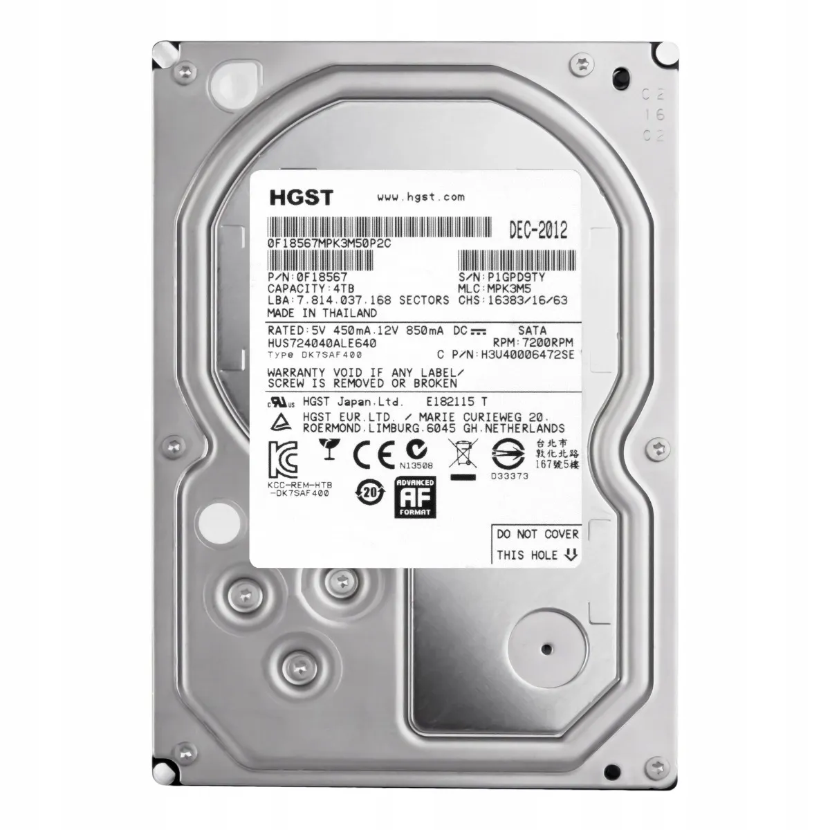 Накопичувач HDD 3.5" SATA 4.0TB Hitachi (HGST) Ultrastar 7K4000 7200rpm 64MB (HUS724040ALE640) - зображення 1
