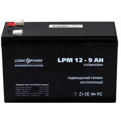 Акумуляторна батарея LogicPower 12V 9AH (LPM 12 - 9 AH) AGM - зображення 1