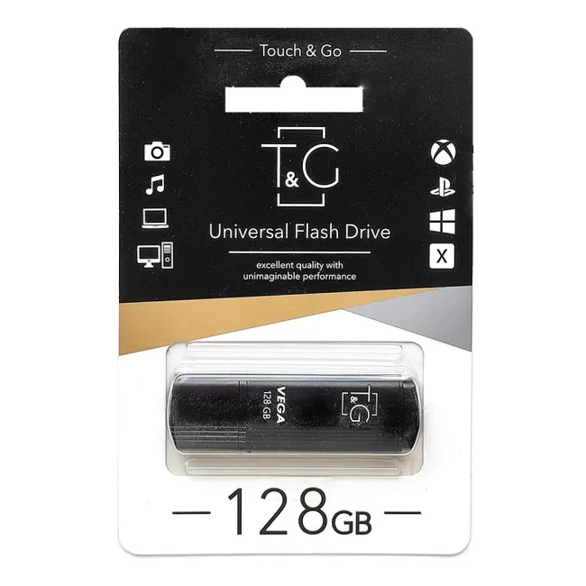 Флеш-накопичувач USB2.0 128GB T&G 121 Vega Series Black (TG121-128GB2BK) - мініатюра 2
