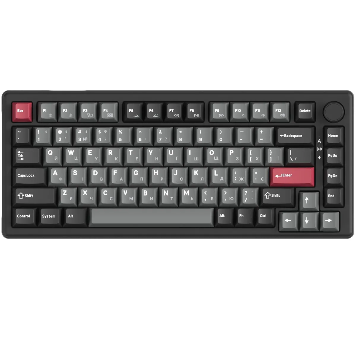Клавіатура бездротова GamePro Asgard Yord Keychron Super Red Switch Black (MK266BK) - зображення 1