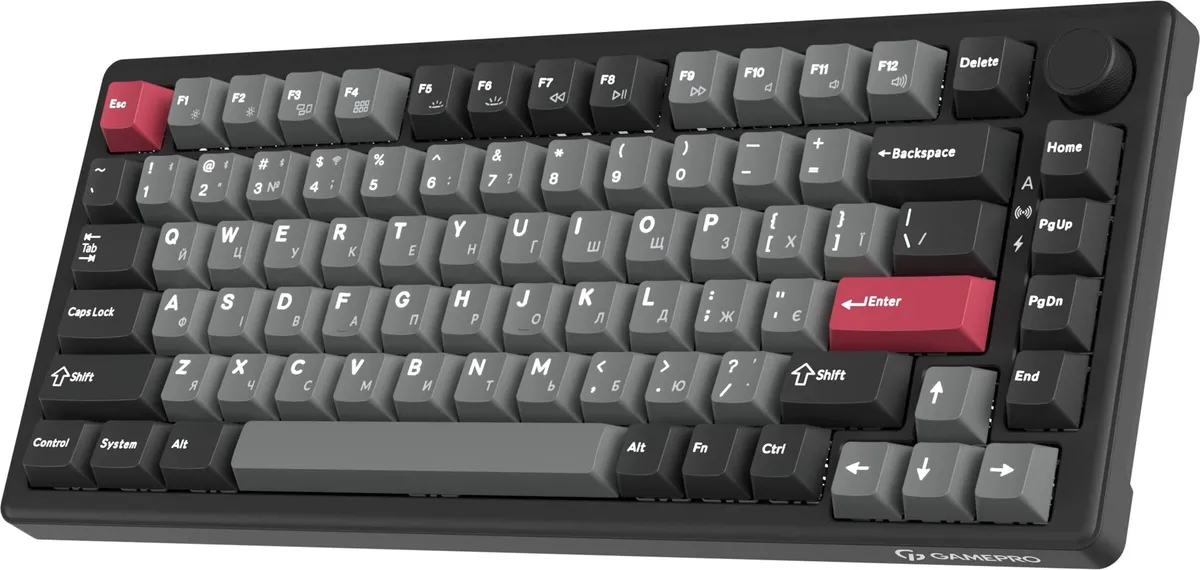 Клавіатура бездротова GamePro Asgard Yord Keychron Super Red Switch Black (MK266BK) - мініатюра 2