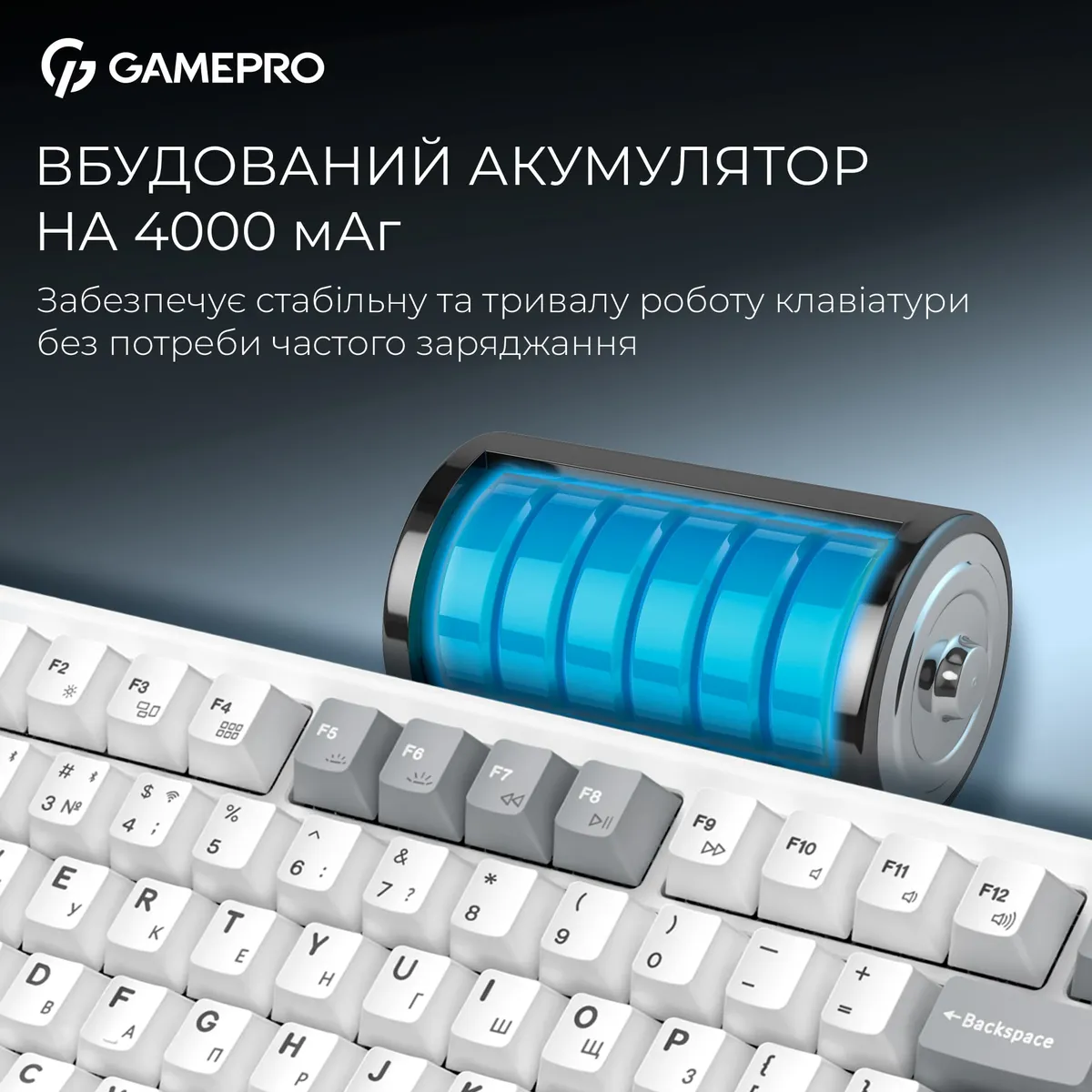 Клавіатура бездротова GamePro Asgard Yord Keychron Super Red Switch White (MK266WH) - мініатюра 14