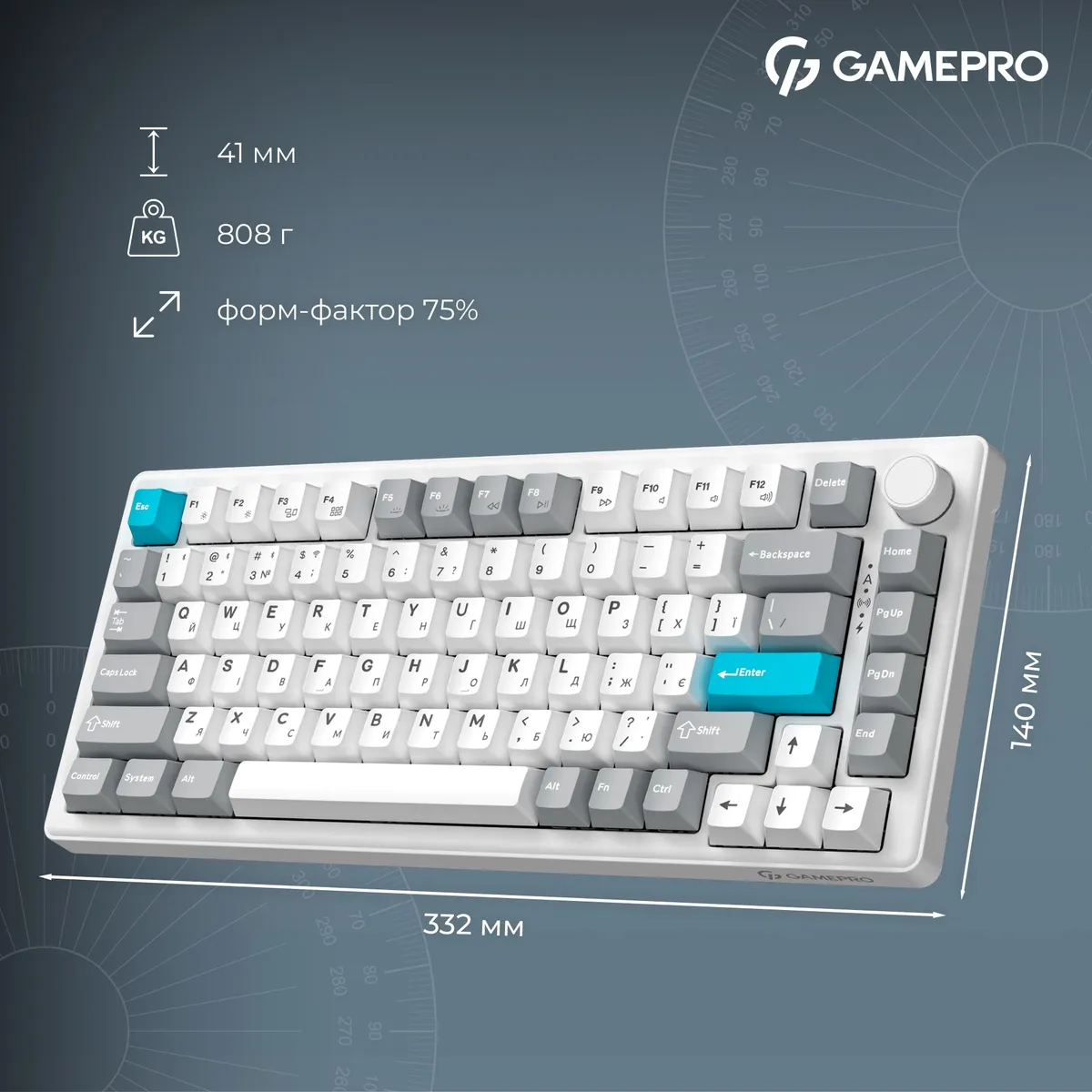 Клавіатура бездротова GamePro Asgard Yord Keychron Super Red Switch White (MK266WH) - мініатюра 18