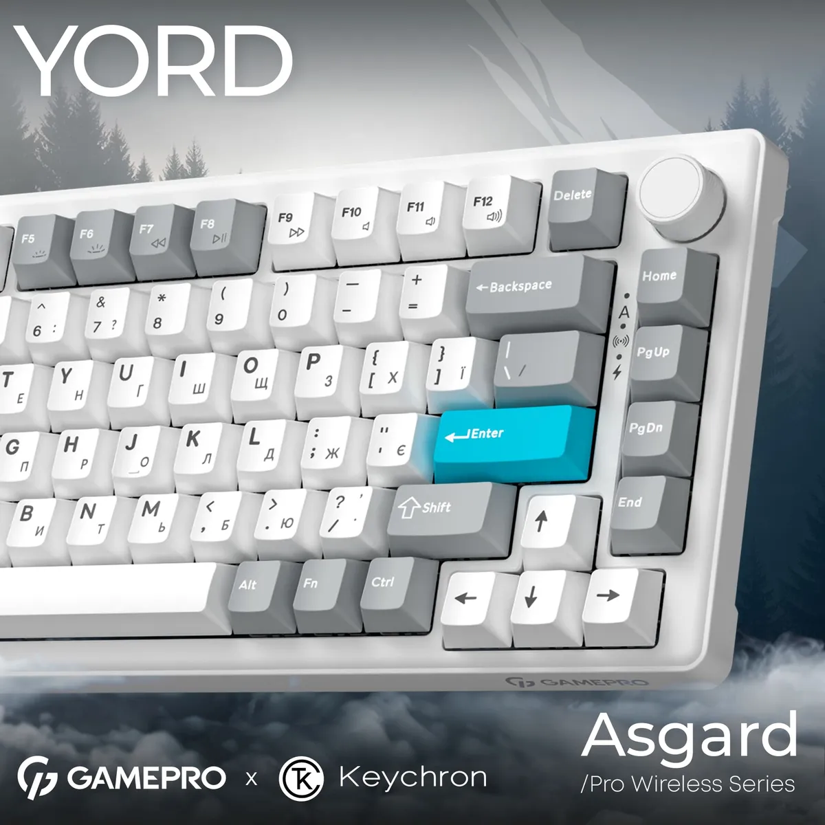 Клавіатура бездротова GamePro Asgard Yord Keychron Super Red Switch White (MK266WH) - мініатюра 5