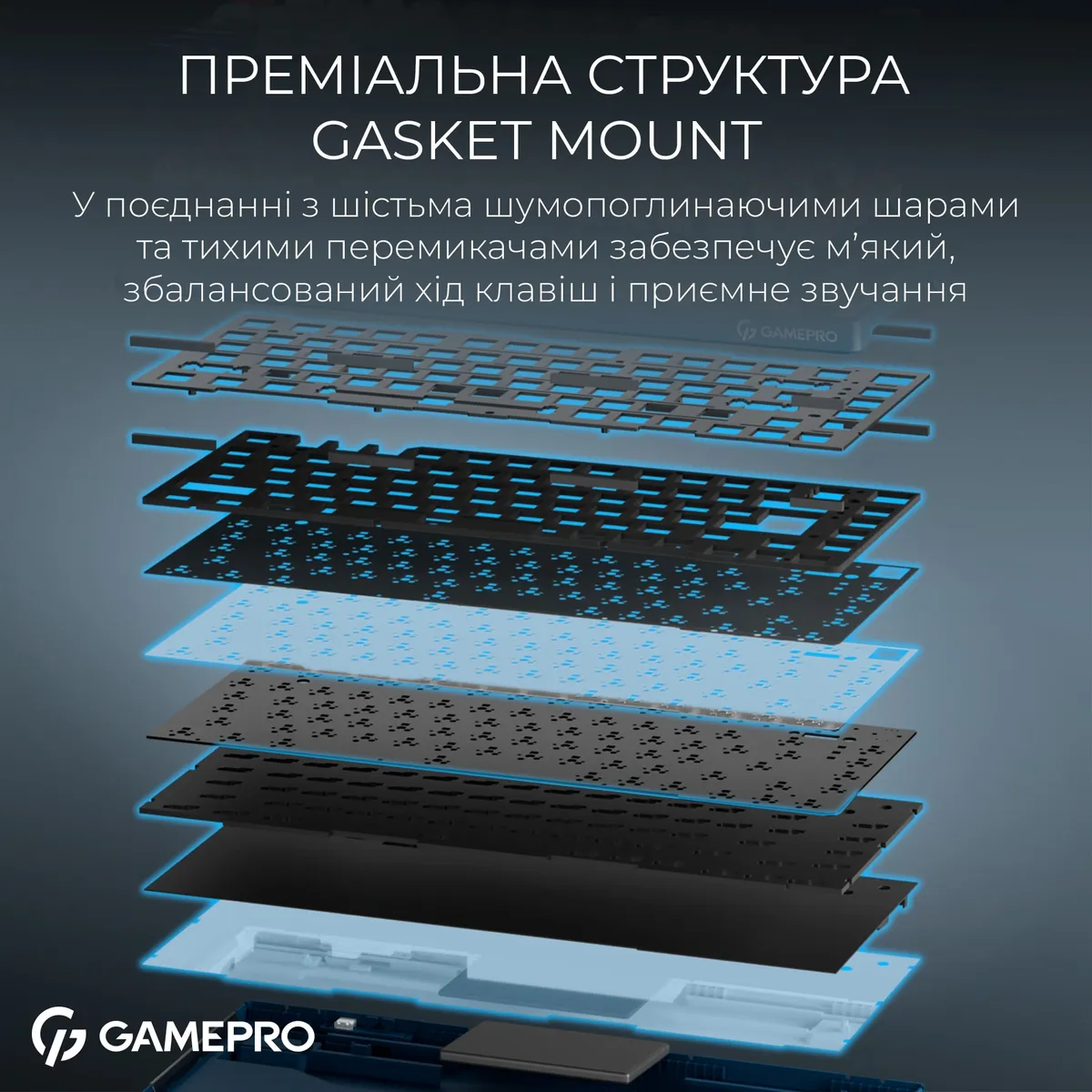 Клавіатура бездротова GamePro Asgard Yord Keychron Super Red Switch Blue (MK266BL) - мініатюра 11