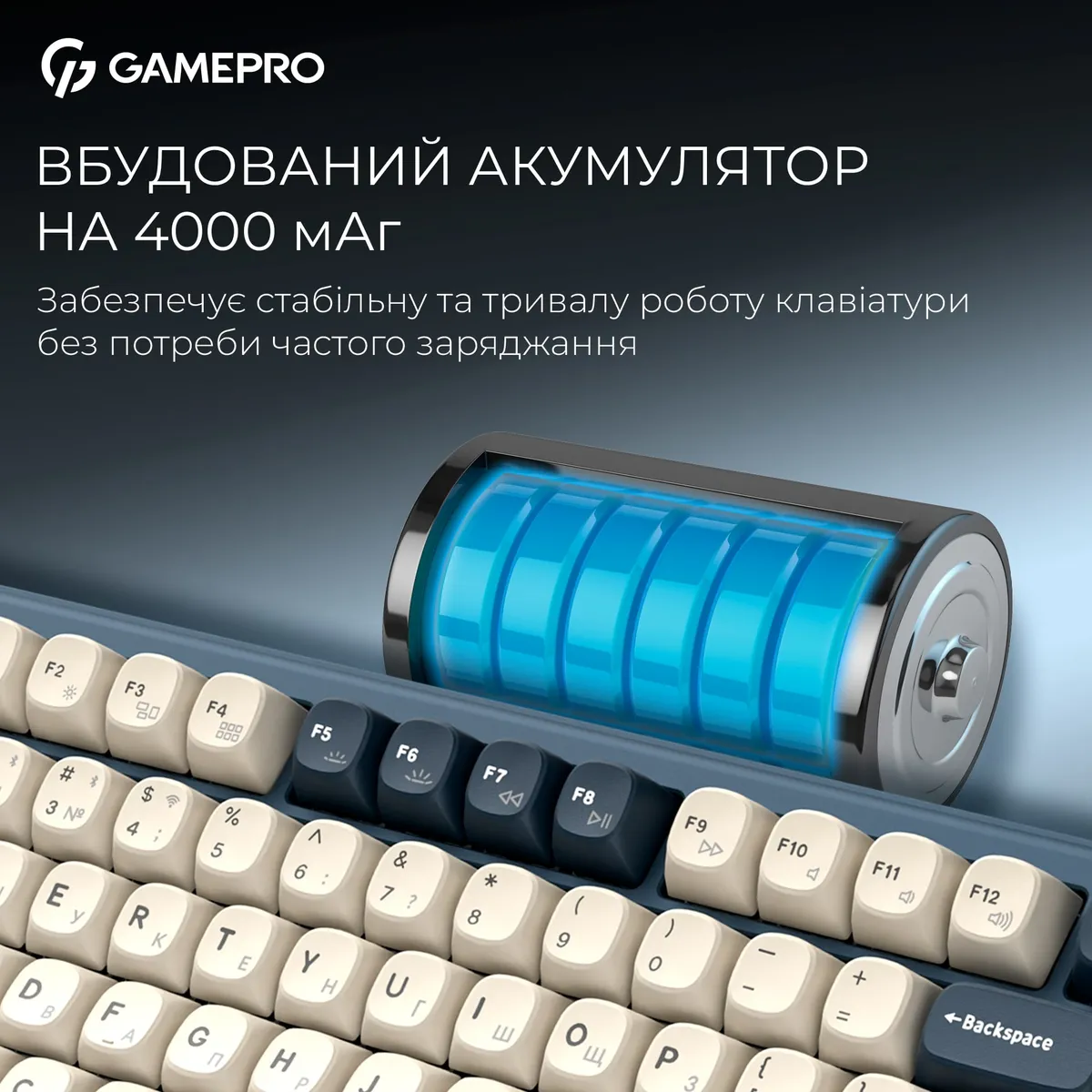 Клавіатура бездротова GamePro Asgard Yord Keychron Super Red Switch Blue (MK266BL) - мініатюра 15