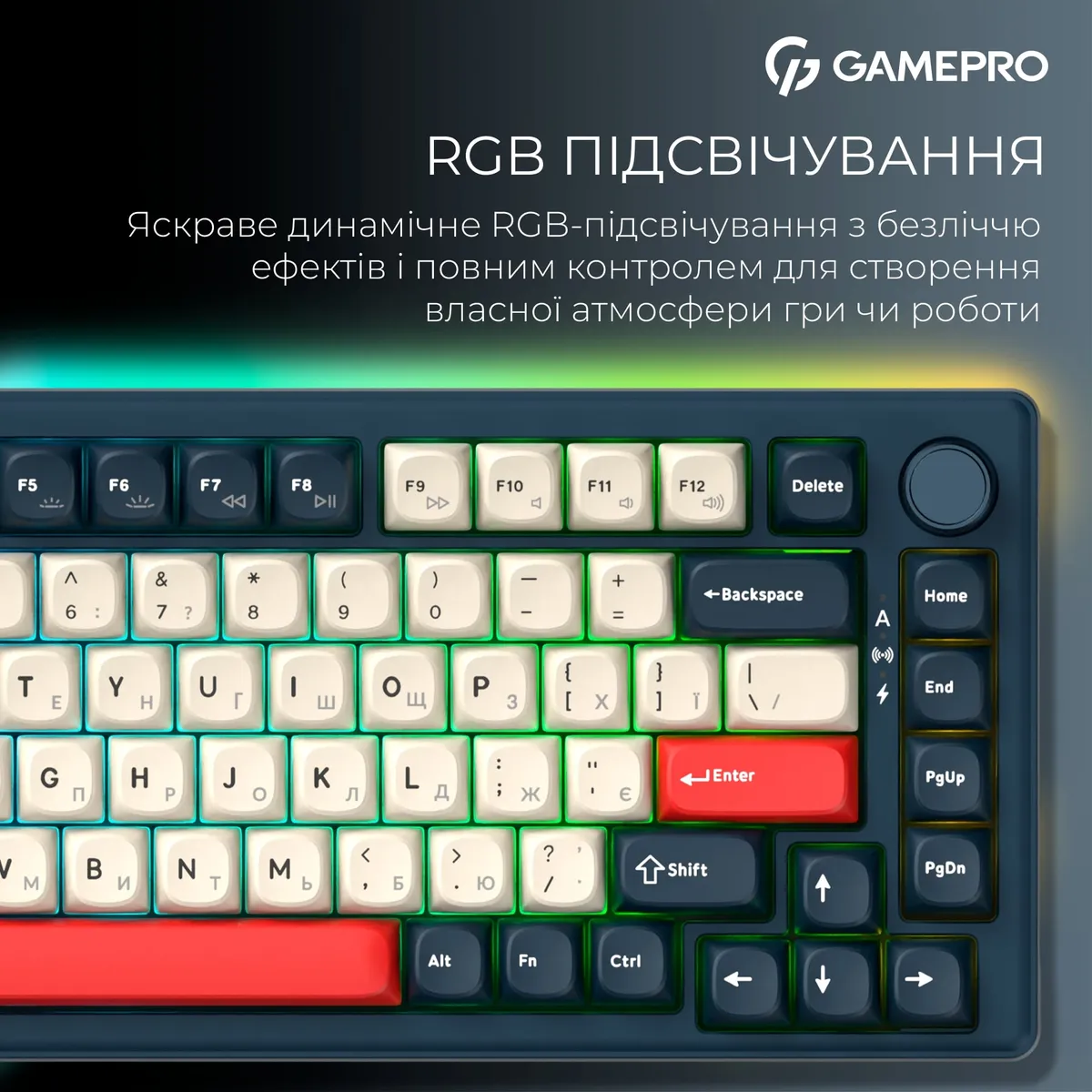 Клавіатура бездротова GamePro Asgard Yord Keychron Super Red Switch Blue (MK266BL) - мініатюра 16