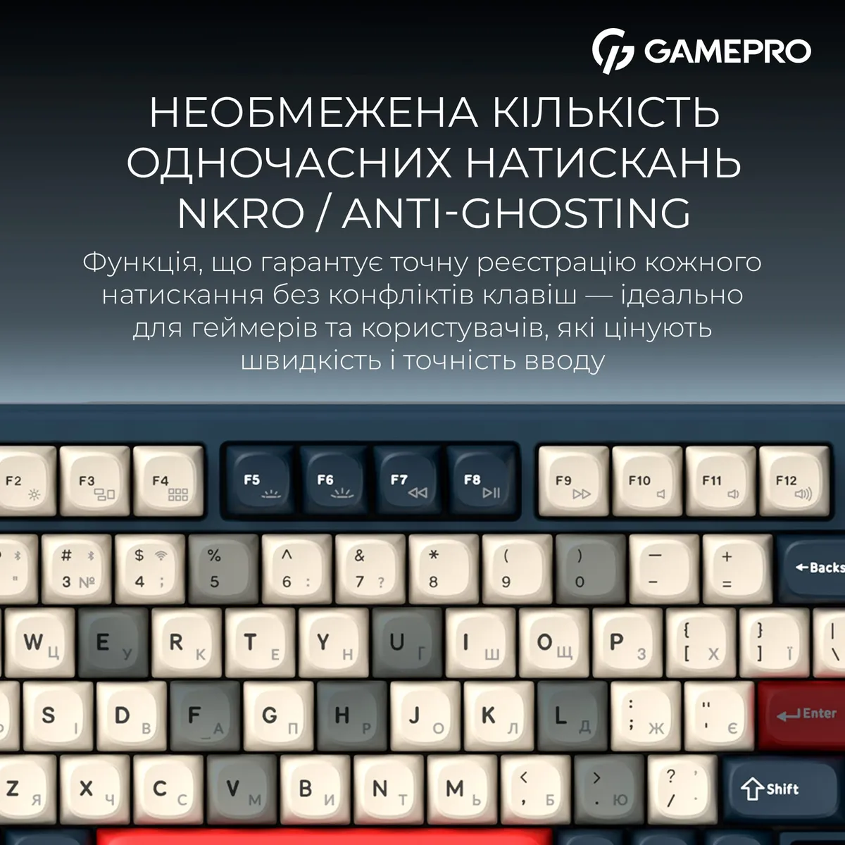 Клавіатура бездротова GamePro Asgard Yord Keychron Super Red Switch Blue (MK266BL) - мініатюра 17