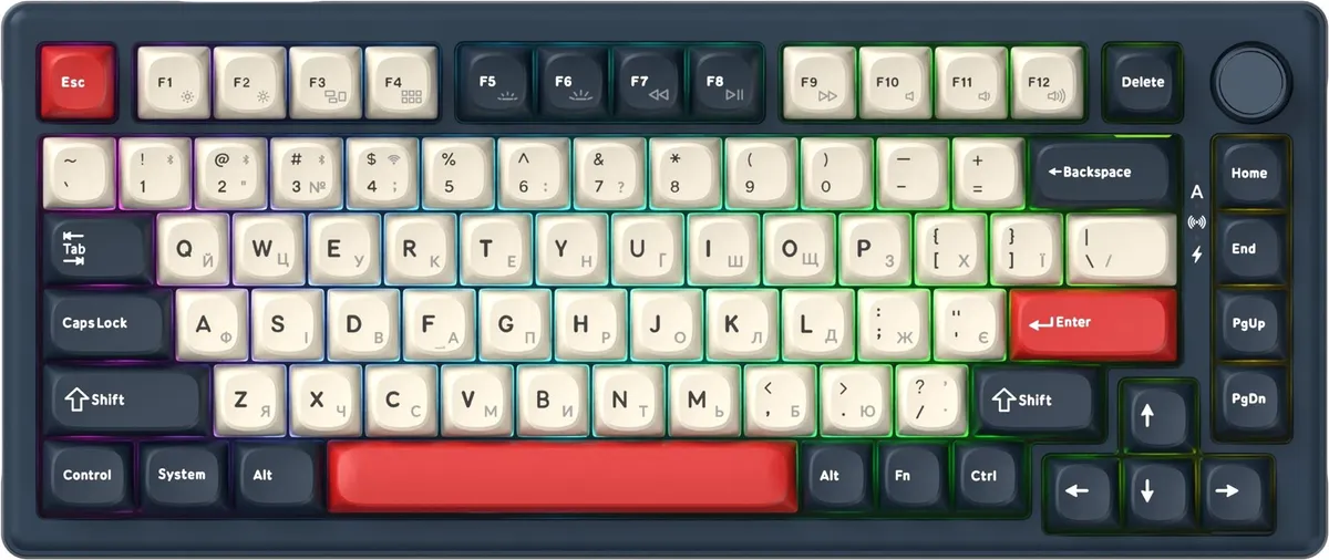 Клавіатура бездротова GamePro Asgard Yord Keychron Super Red Switch Blue (MK266BL) - мініатюра 5