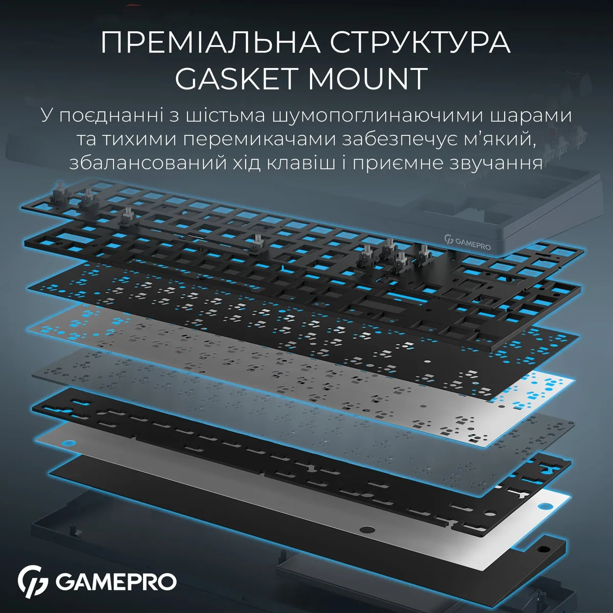 Клавіатура бездротова GamePro Asgard Ragnar Keychron Super Red Switch Blue (MK285BL) - мініатюра 10