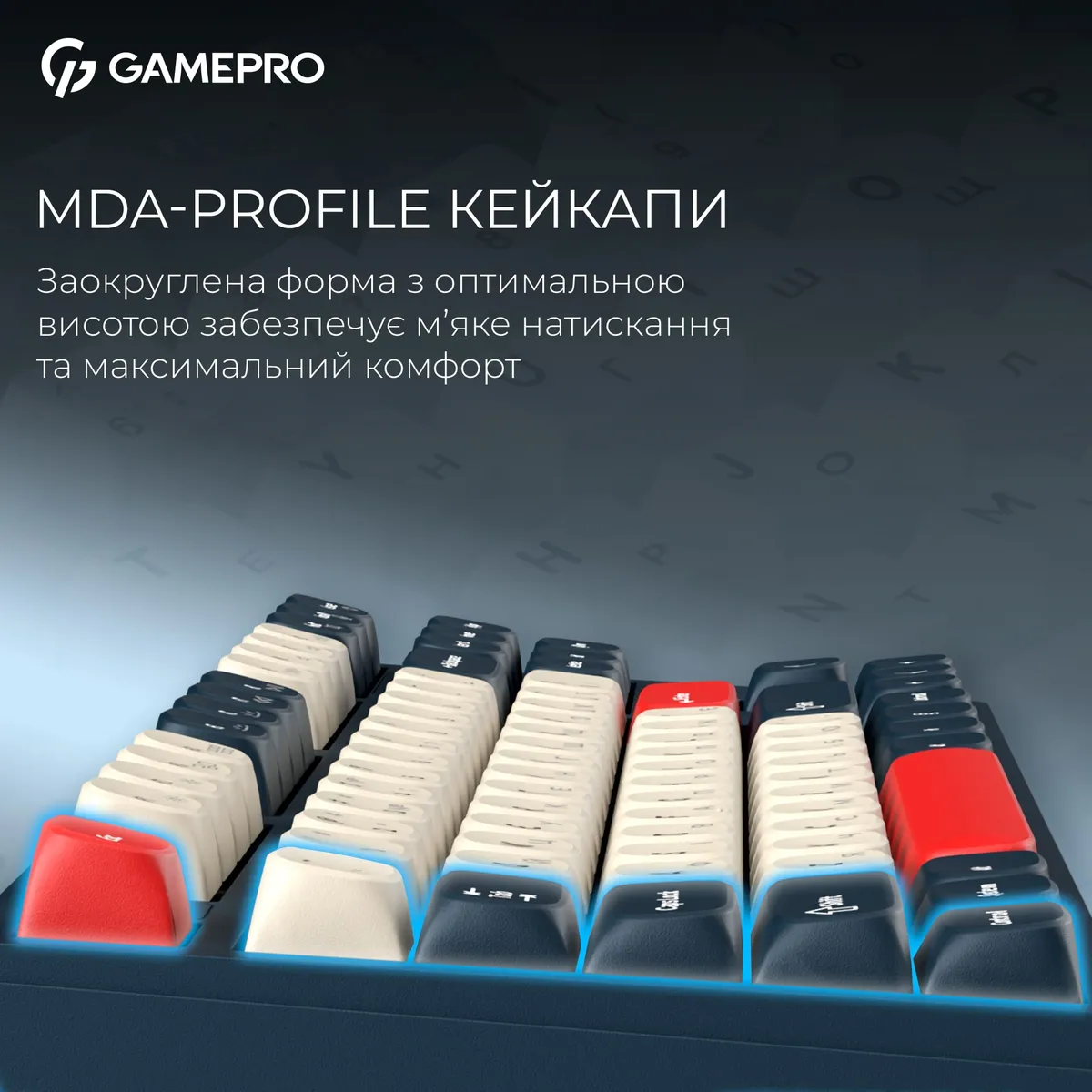 Клавіатура бездротова GamePro Asgard Ragnar Keychron Super Red Switch Blue (MK285BL) - мініатюра 13