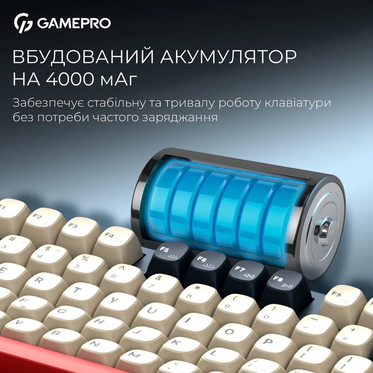 Клавіатура бездротова GamePro Asgard Ragnar Keychron Super Red Switch Blue (MK285BL) - мініатюра 14