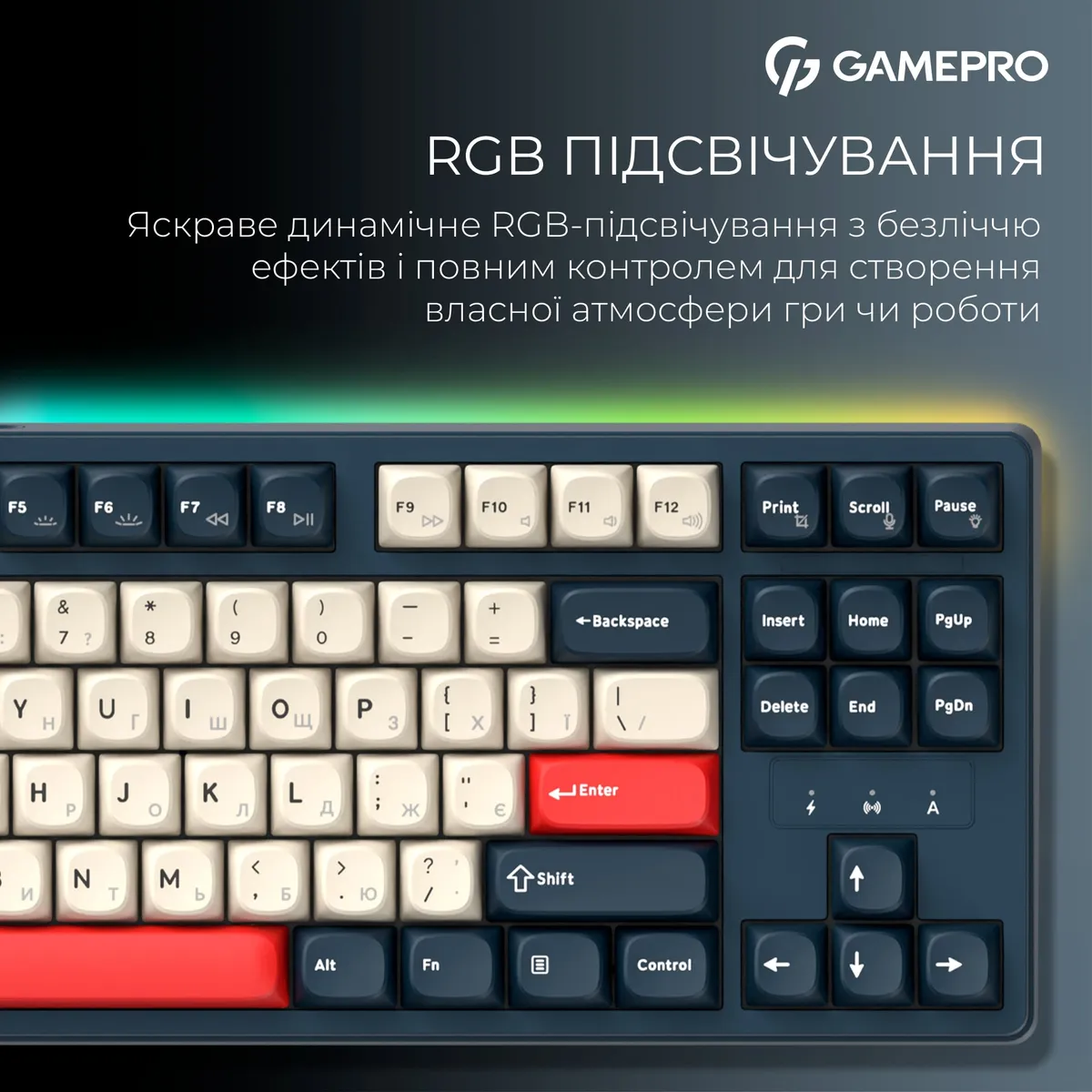Клавіатура бездротова GamePro Asgard Ragnar Keychron Super Red Switch Blue (MK285BL) - мініатюра 15