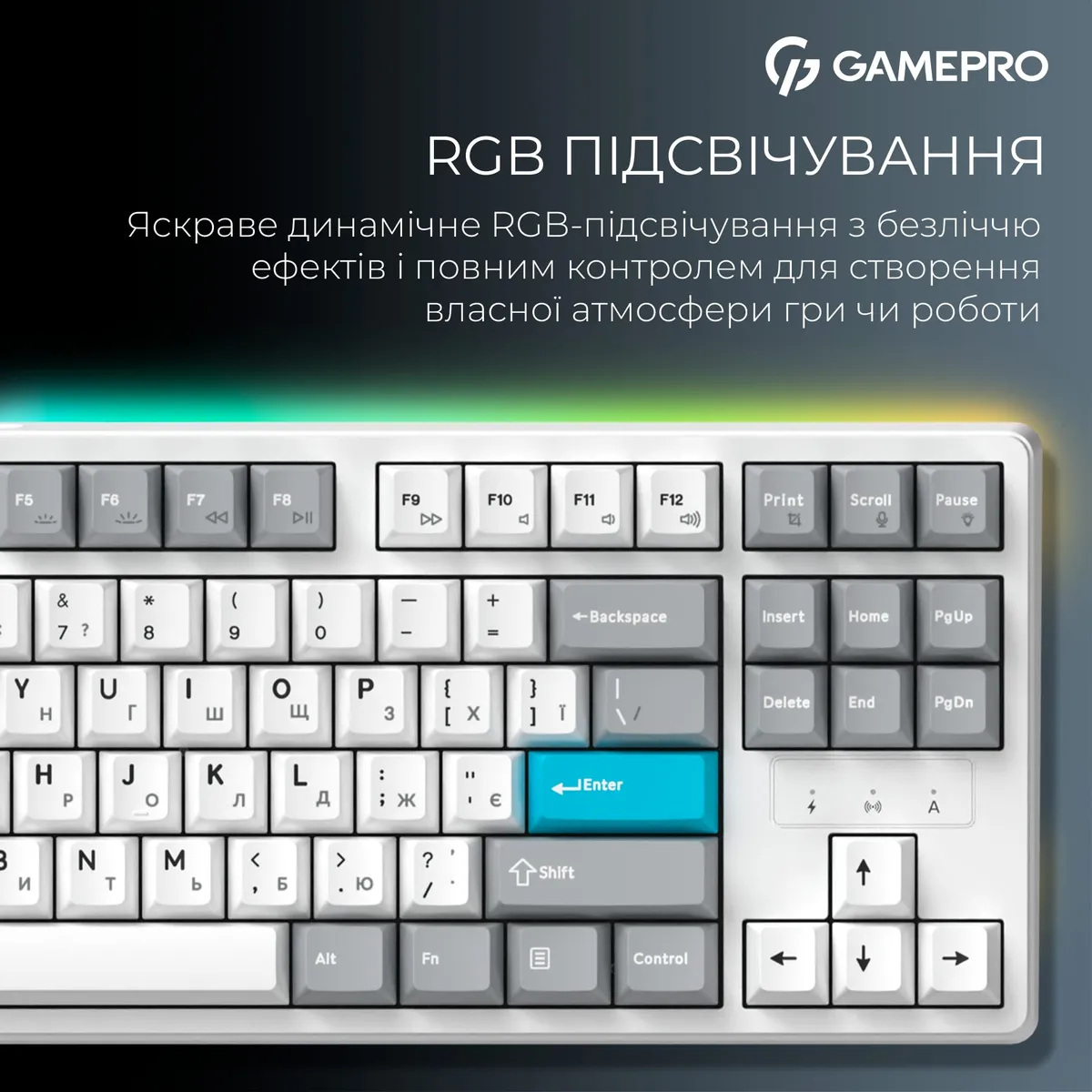Клавіатура бездротова GamePro Asgard Ragnar Keychron Super Red Switch White (MK285WH) - мініатюра 15