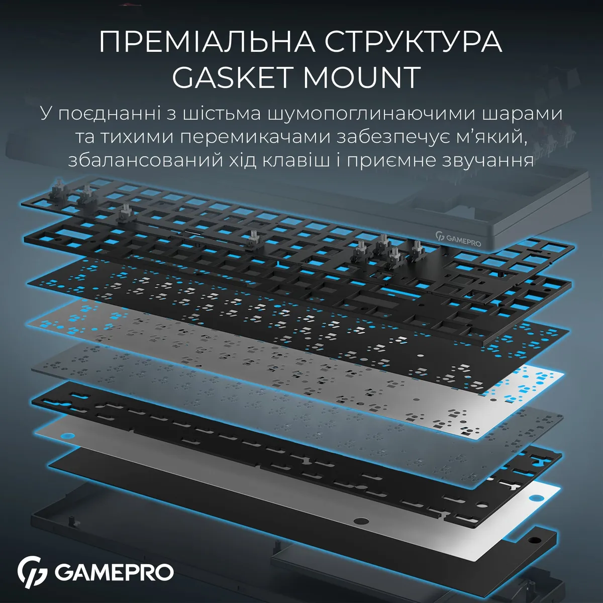 Клавіатура бездротова GamePro Asgard Ragnar Keychron Super Red Switch Black (MK285BK) - мініатюра 10