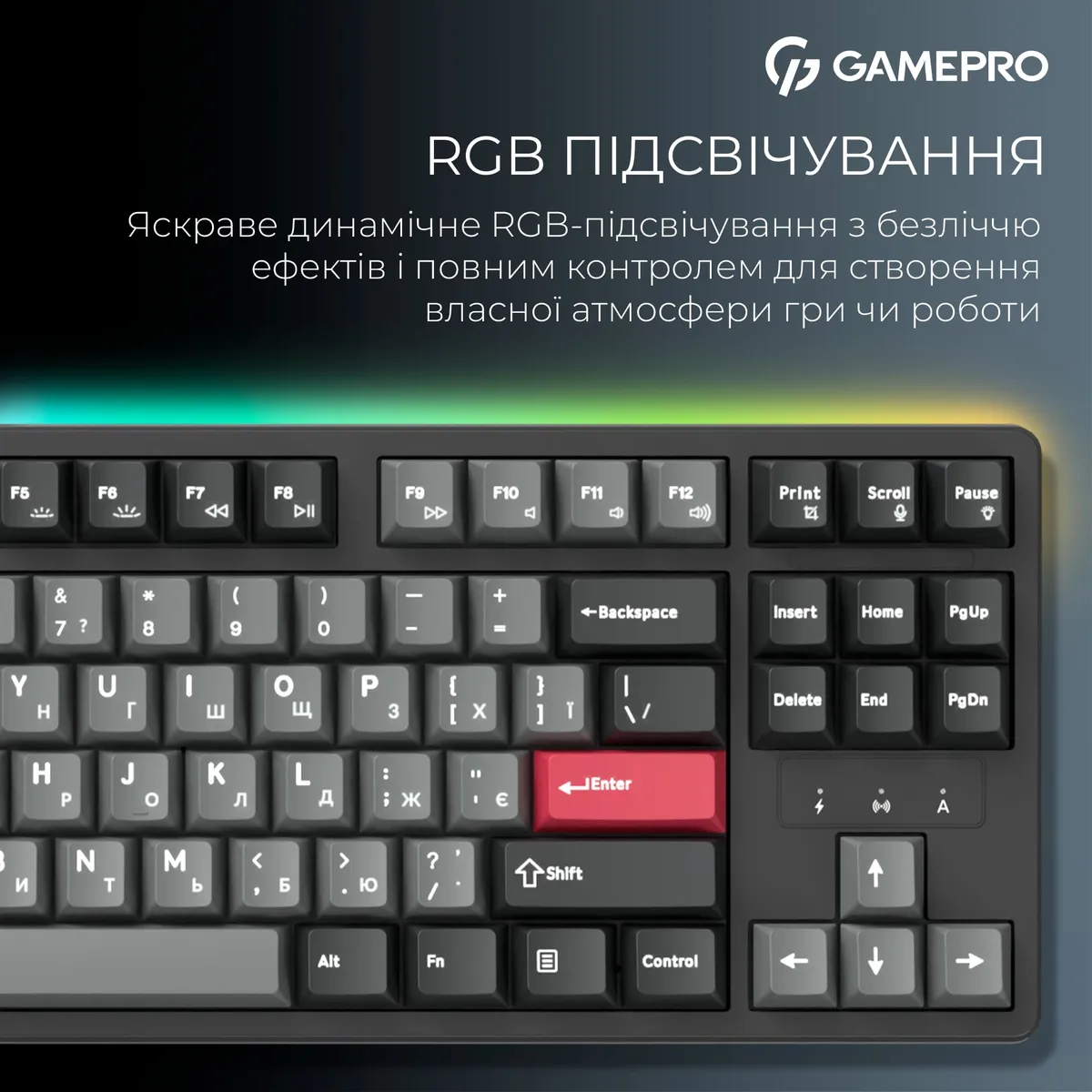 Клавіатура бездротова GamePro Asgard Ragnar Keychron Super Red Switch Black (MK285BK) - мініатюра 15