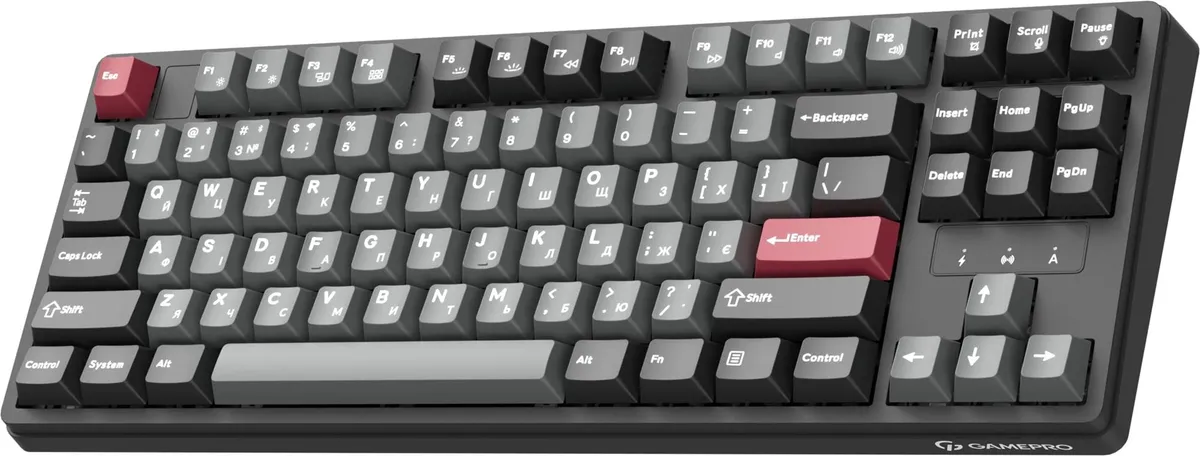 Клавіатура бездротова GamePro Asgard Ragnar Keychron Super Red Switch Black (MK285BK) - мініатюра 2